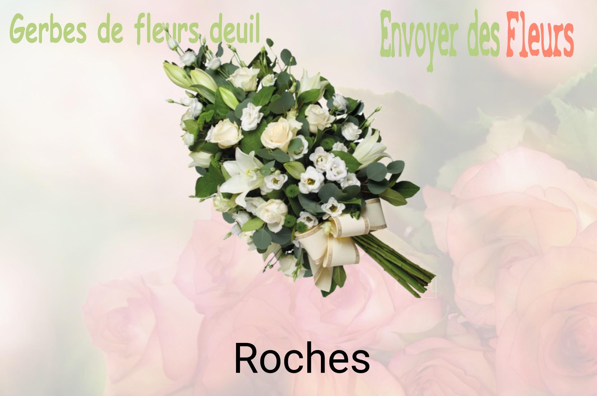 Gerbe de fleurs de deuil livrée à Roches